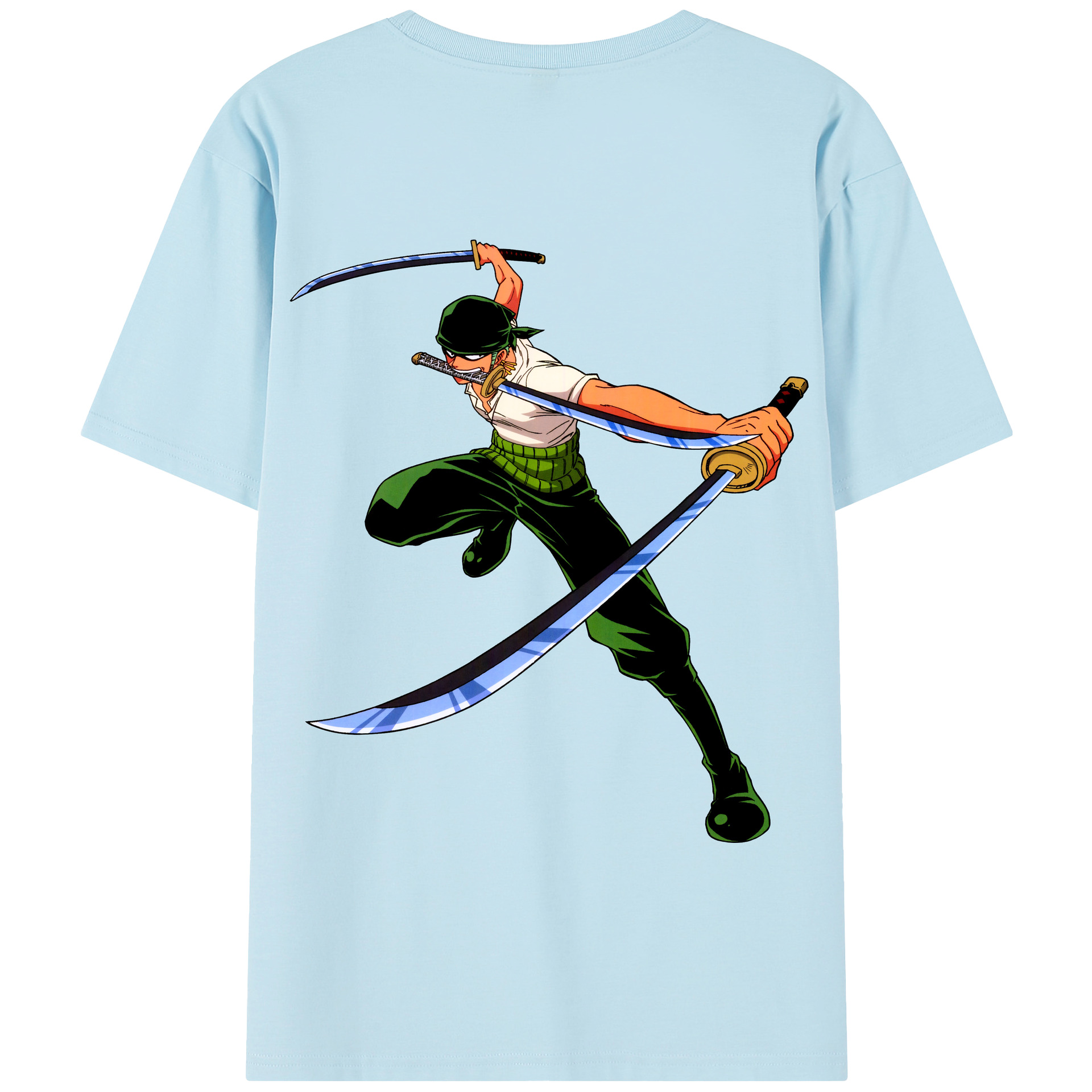 ワンピース ロロノア・ゾロ ONE PIECE Roronoa Zoro 綿100％半袖Tシャツ（背面プリント）
